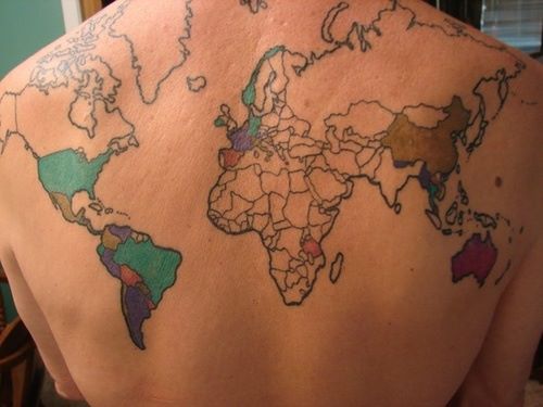 Every country she goes to she gets colored in. Pretty awesome.