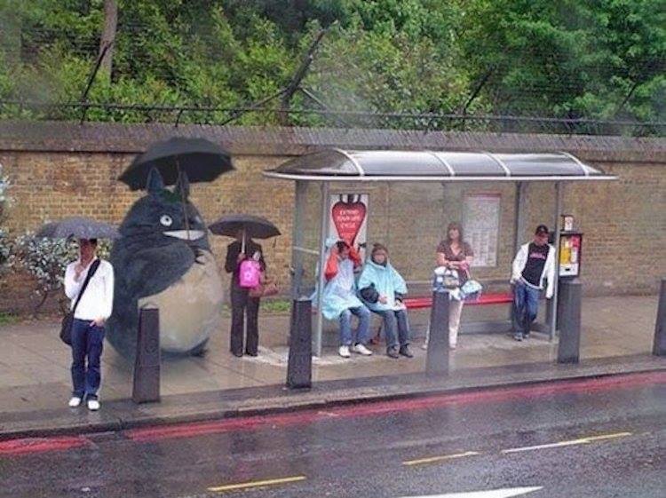 meanwhile, at a bus stop in London