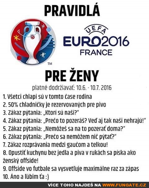 Pravidla pro ženy EURO 2016