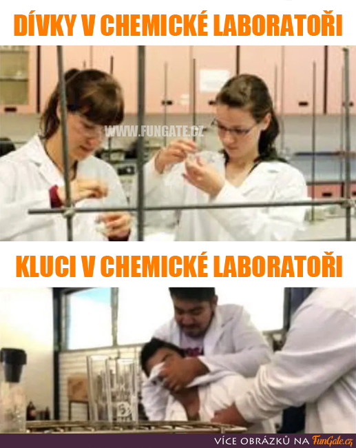 Dívky v chemické laboratoři