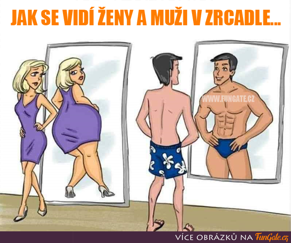 Jak se vidí ženy a muži v zrcadle...