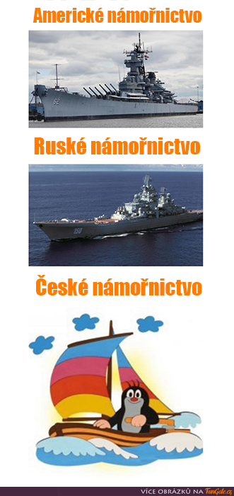 Americké námořnictvo vs Ruské námořnictvo vs České námořnictvo 