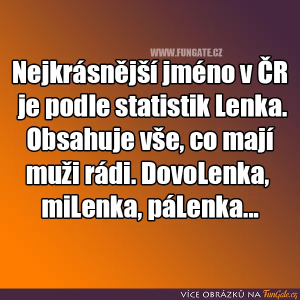 Nejkrásnější jméno v ČR je podle statistik Lenka