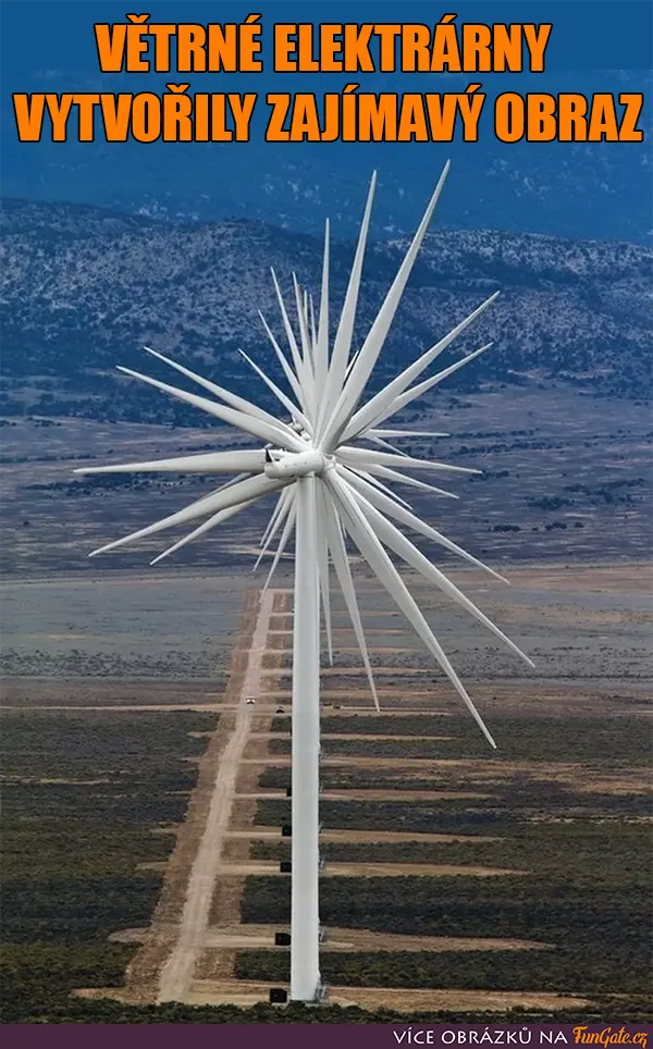 Větrné elektrárny vytvořily zajímavý obraz