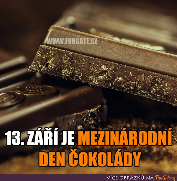 13. září je mezinárodní den čokolády