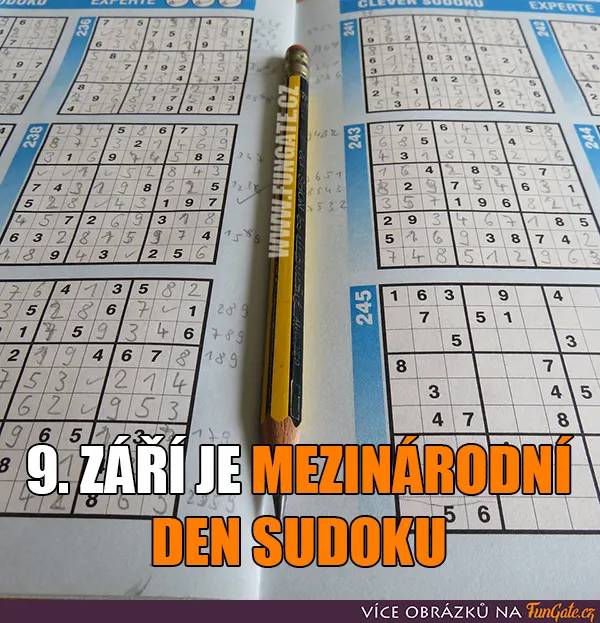 9. září je mezinárodní den sudoku