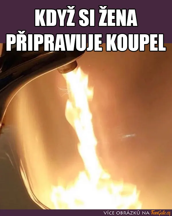 Když si žena připravuje koupel