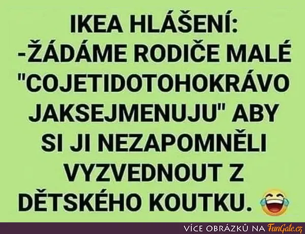 Ikea hlášení: žádáme rodiče