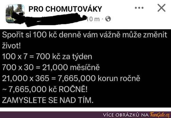 Spořit si 100 kč denně vám může změnit život!