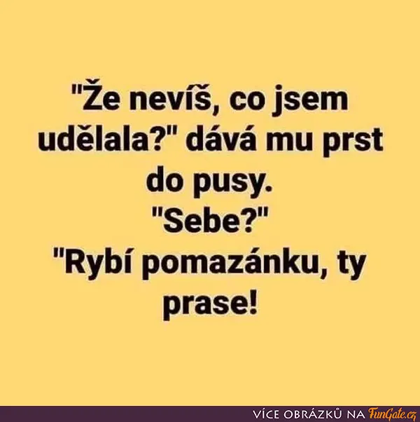 Že nevíš, co jsem udělala?