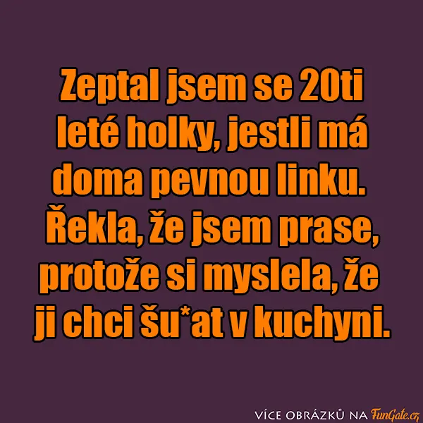 Zeptal jsem se 20ti leté holky, jestli